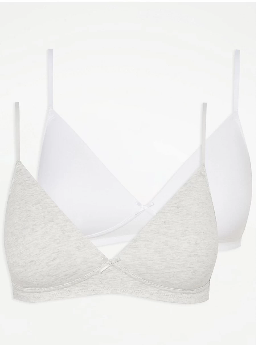 Women's Non-Wired Padded T-Shirt Bra 2-Pack | Comfortable Everyday Lingerie | George at ASDA