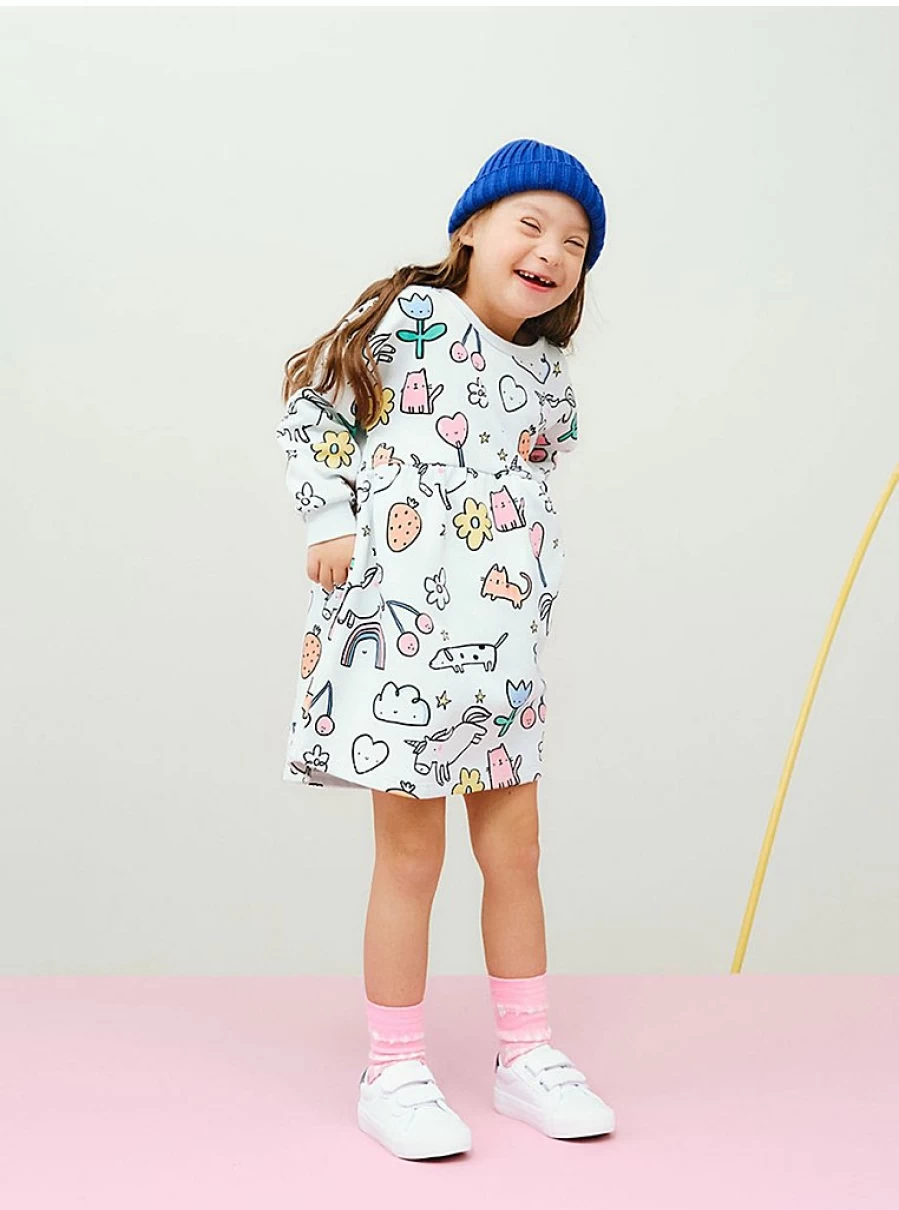 "George at Asda Blue Fun Printed Sweater Dress for Girls – Kids’ Comfortable & Stylish Outfit Reviews"