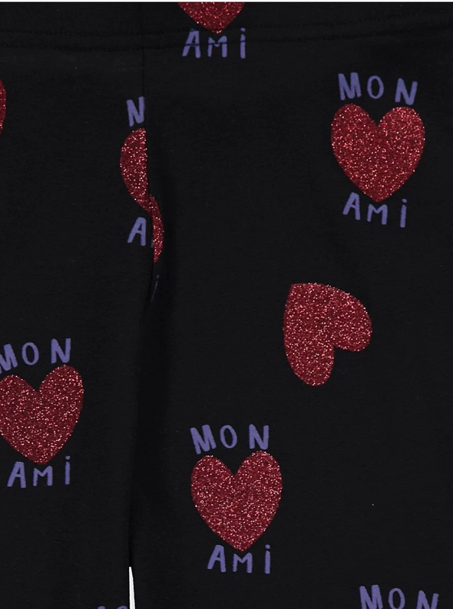 "George at Asda Kids Black Heart Mon Ami Leggings – Comfortable & Stylish Leggings for Children"