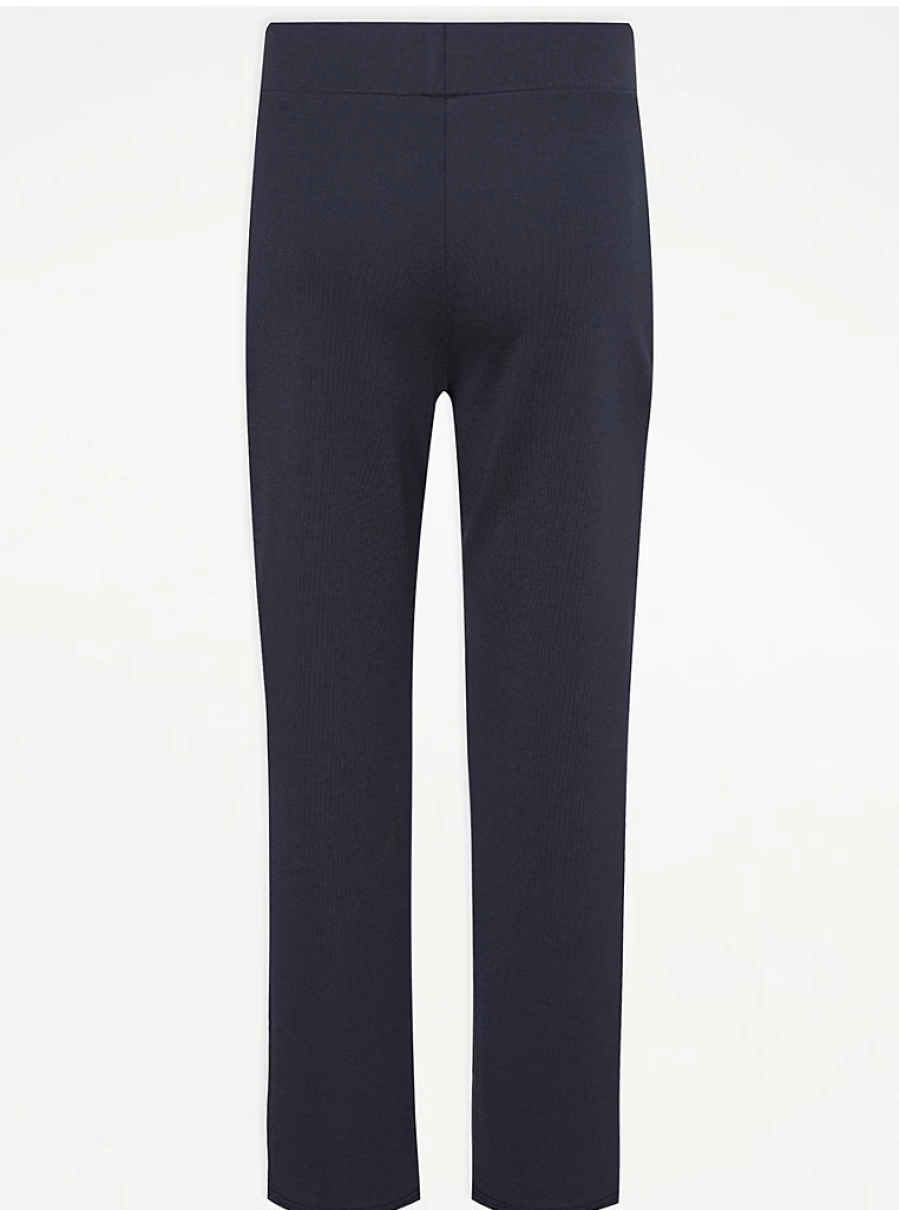 "George at Asda Girls' Navy Slim Fit School Trousers 2-Pack – Comfortable Jersey Fabric"
