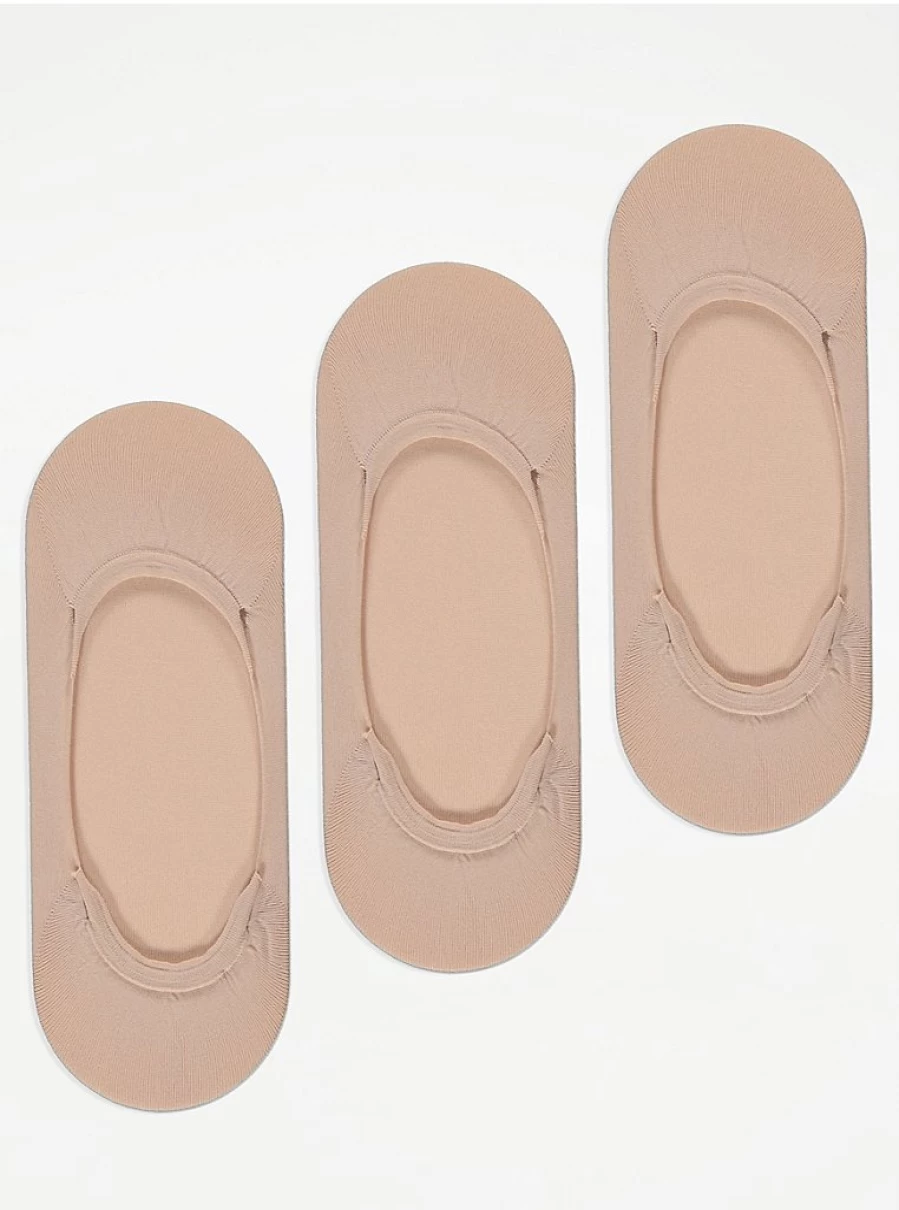 Ultimate Collection Nude Footsie Socks 3 Pack | Seamless Lingerie Socks | George at Asda