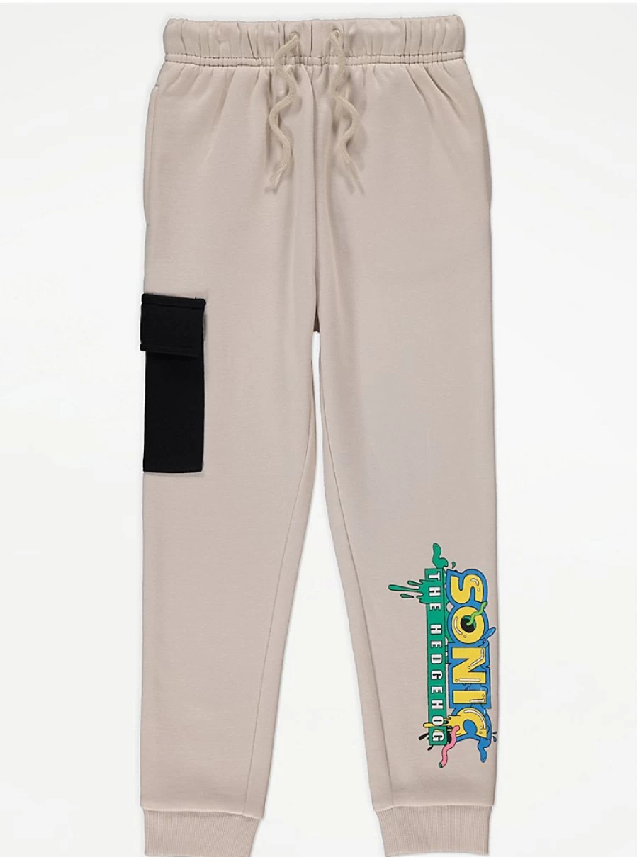 Boys' Sonic The Hedgehog Stone Cargo Joggers | George at Asda | Kids' Comfortable Trousers