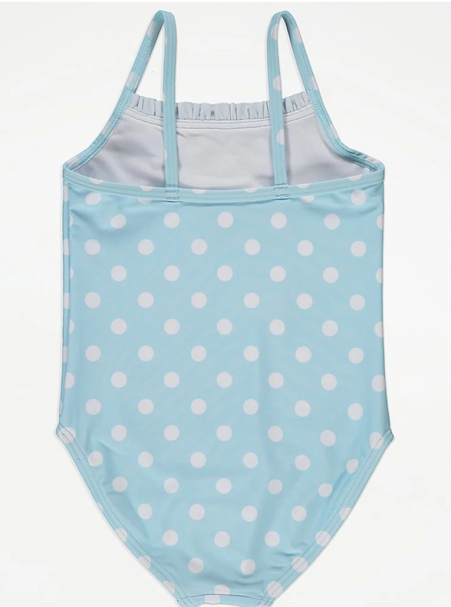 Girls' Blue Polka Dot Sequin Flamingo Swimsuit | George at Asda | Kids' Swimwear Reviews