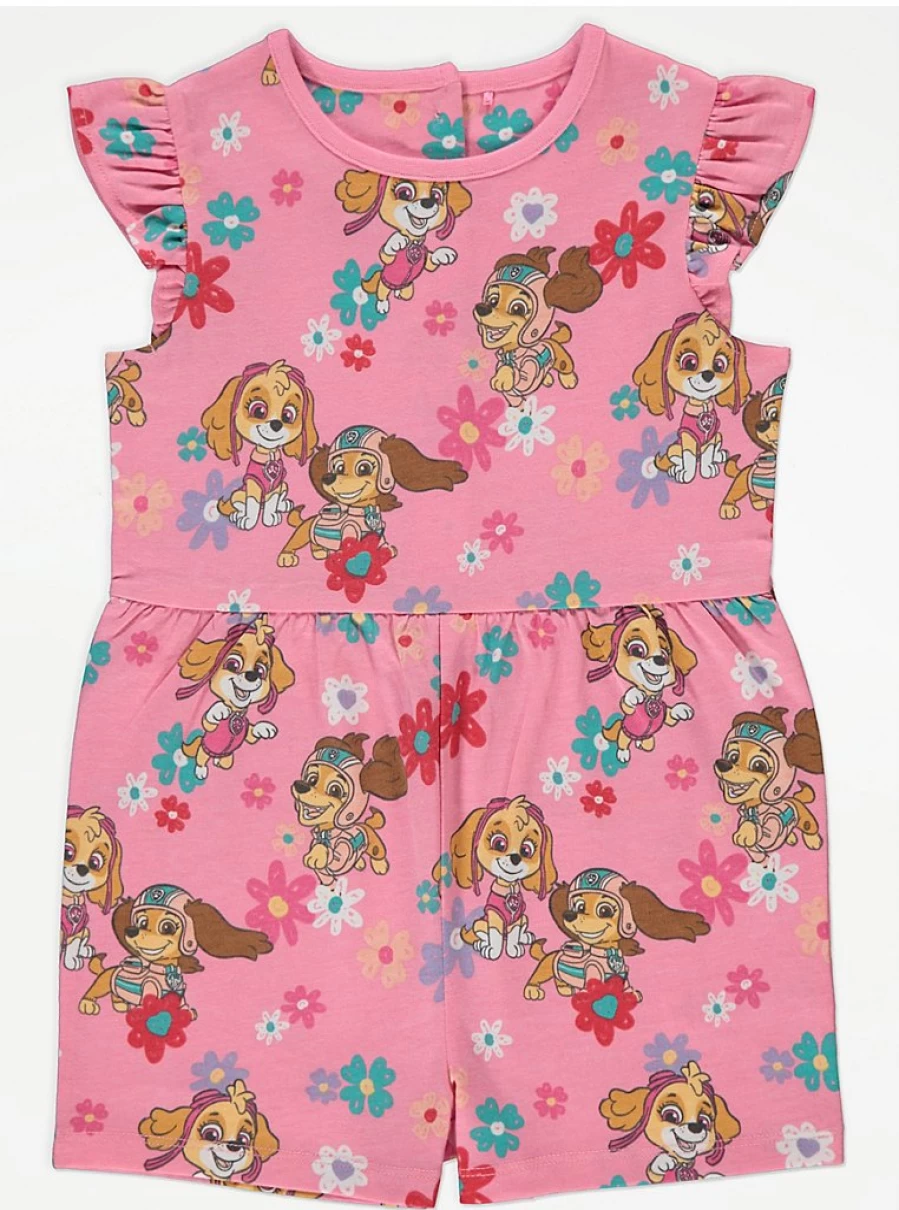 Paw Patrol Pink Jersey Playsuit for Girls | George at Asda | Kids' Costume Outfit