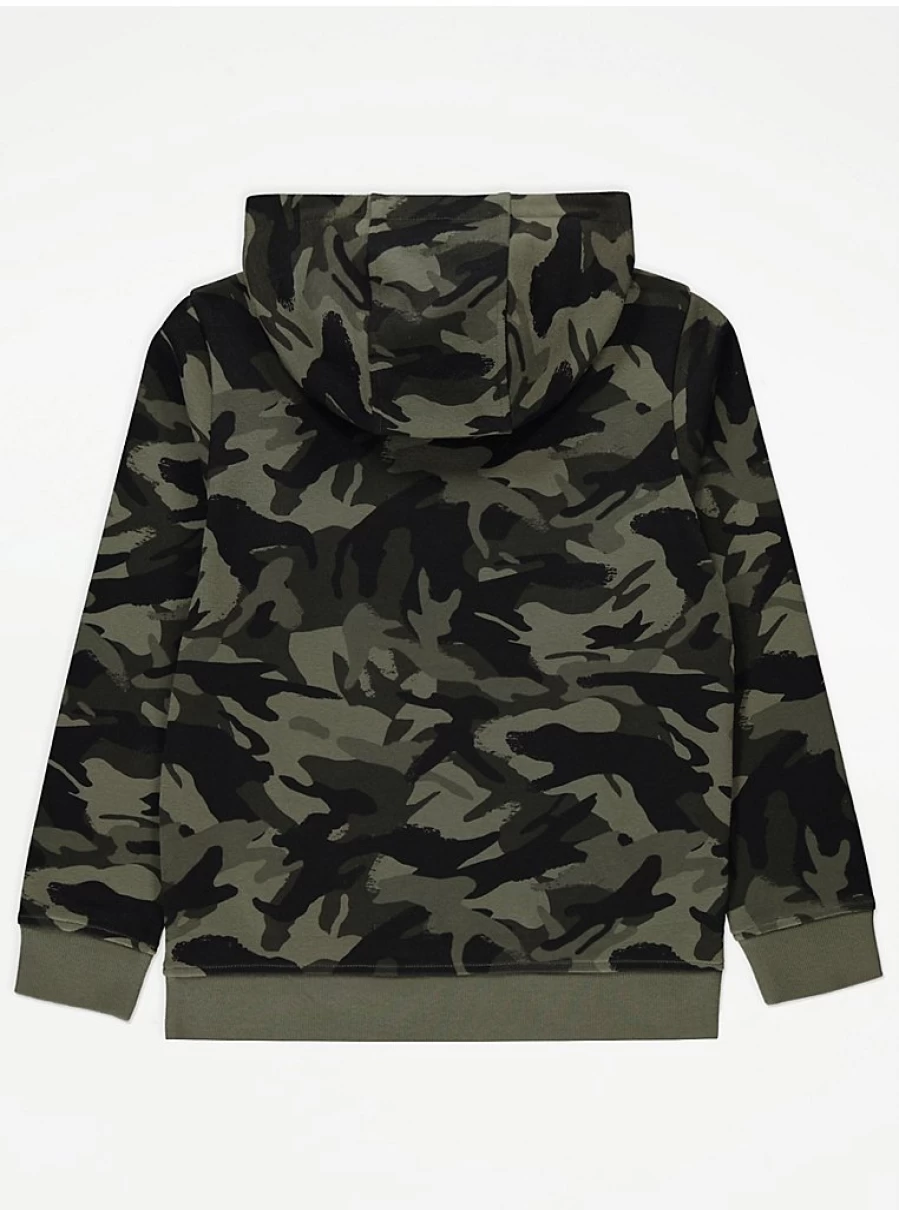"George at Asda Boys' Khaki Camouflage Hoodie – Kids' Camo Pullover Review"