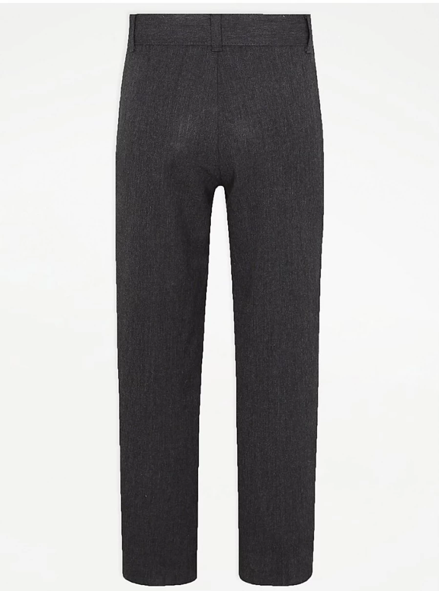 "George at Asda Boys' Grey Slim Fit School Trousers 2-Pack – Comfortable & Durable"