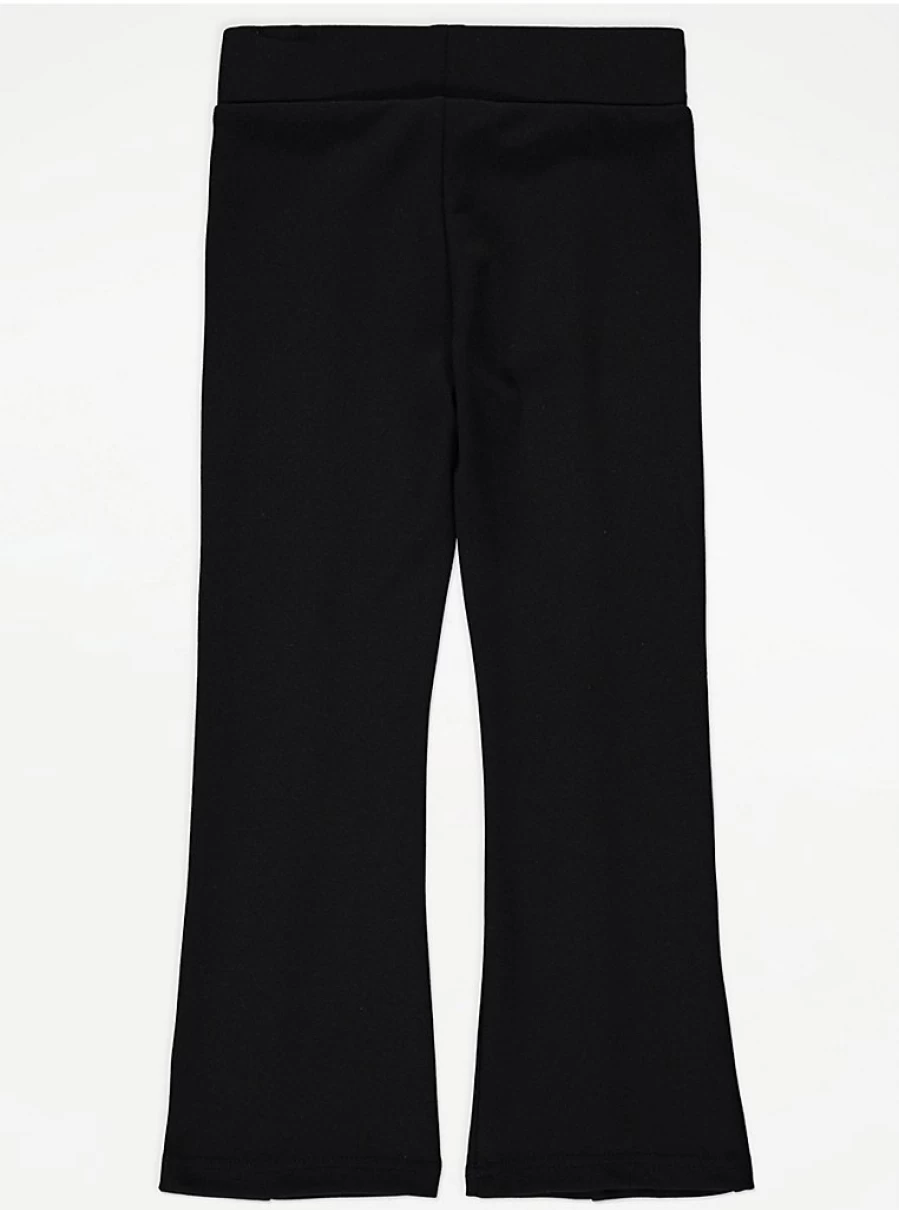 "George at Asda Kids Black Ponte Trousers with Button Tab Detail"