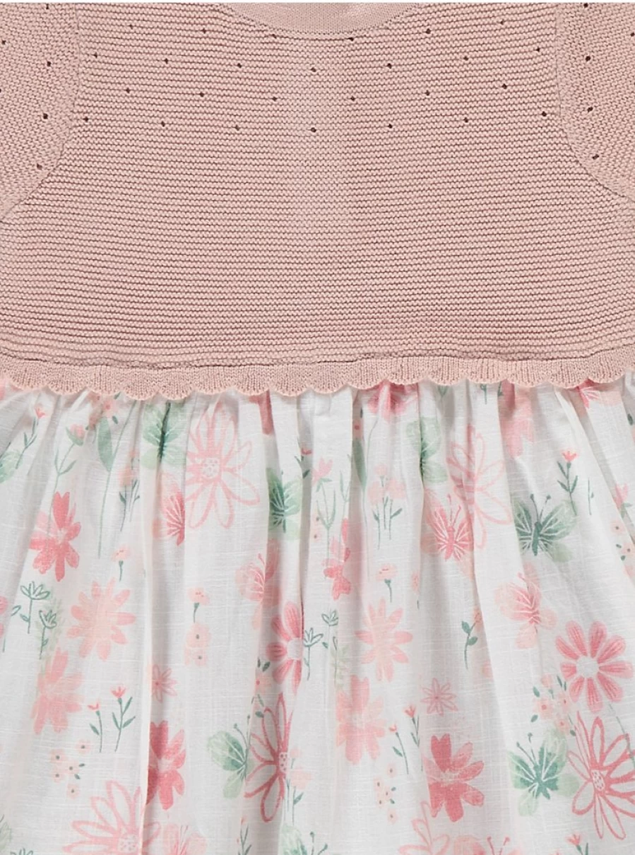 "George at Asda Baby Girls' Pink Knitted Floral 2-in-1 Dress Reviews"