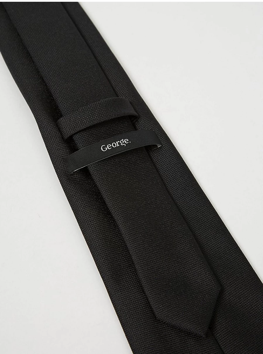 "George at Asda Men's Black Regular Tie – Classic Style & Comfort"