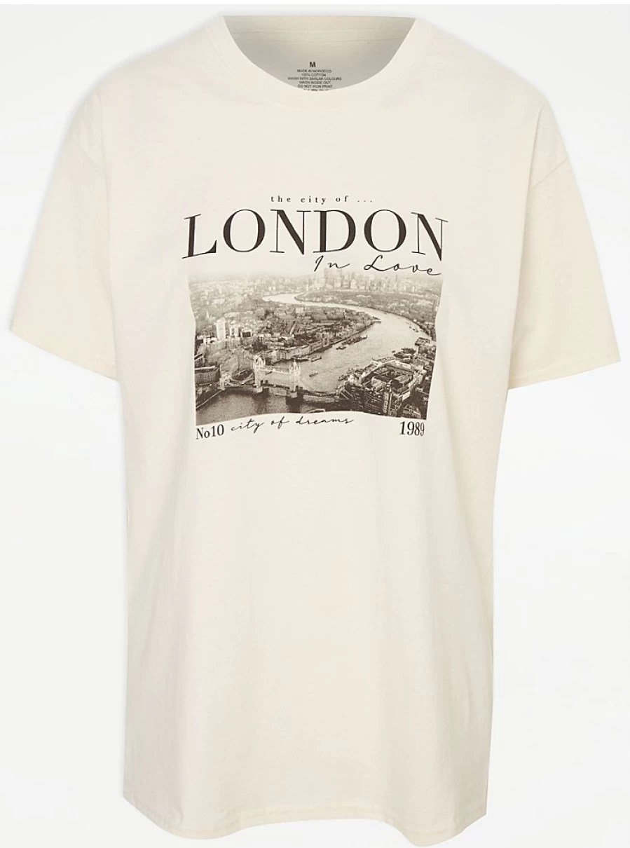 "George at Asda Women's Cream London In Love Graphic Print T-Shirt Reviews"