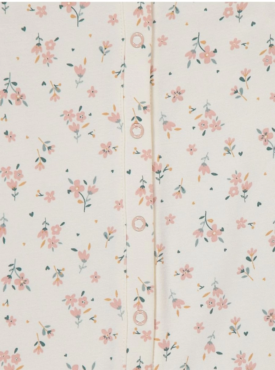 "George at Asda Kids' Floral Cream Sleeveless Onesie – Comfortable & Stylish Baby Romper"