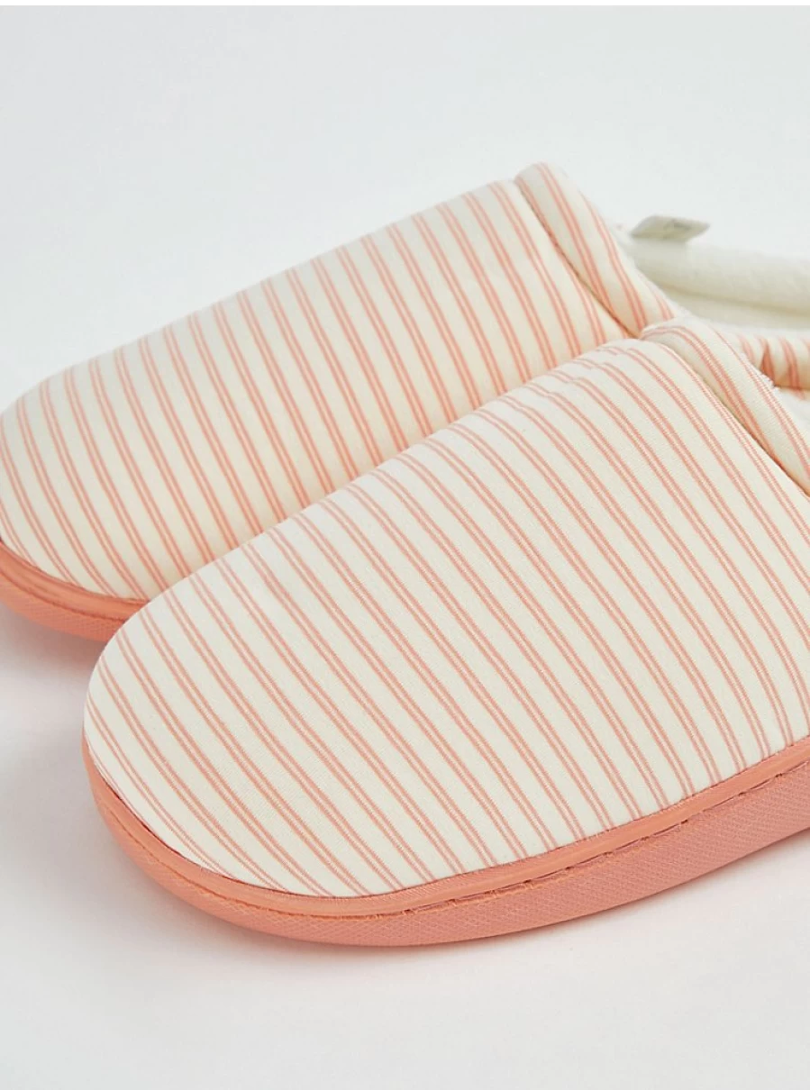 "George at Asda Coral Striped Mule Slippers for Women - Comfortable Loungewear & Home Shoes"