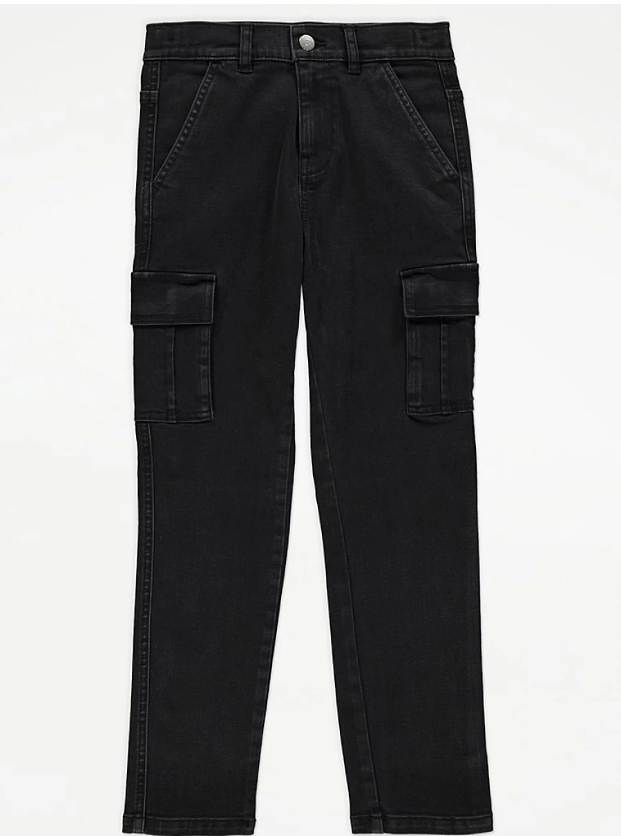 "George at Asda Boys' Black Cargo Jeans – Durable Kids' Pants Review"
