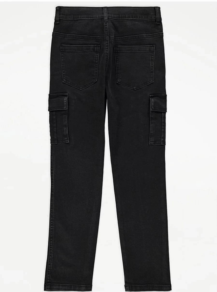 "George at Asda Boys' Black Cargo Jeans – Durable Kids' Pants Review"