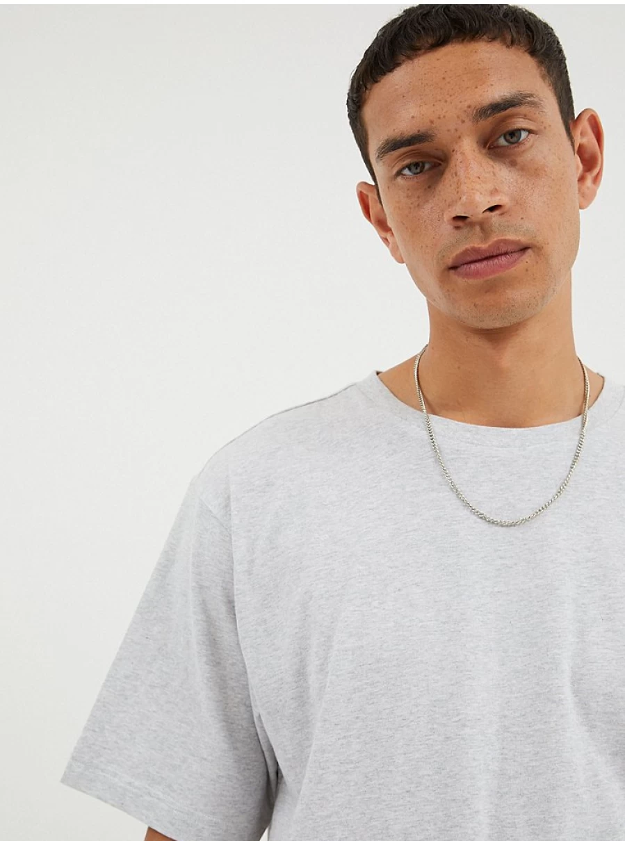 "George at Asda Men's Grey Plain Oversized T-Shirt – Comfort Fit Casual Wear"