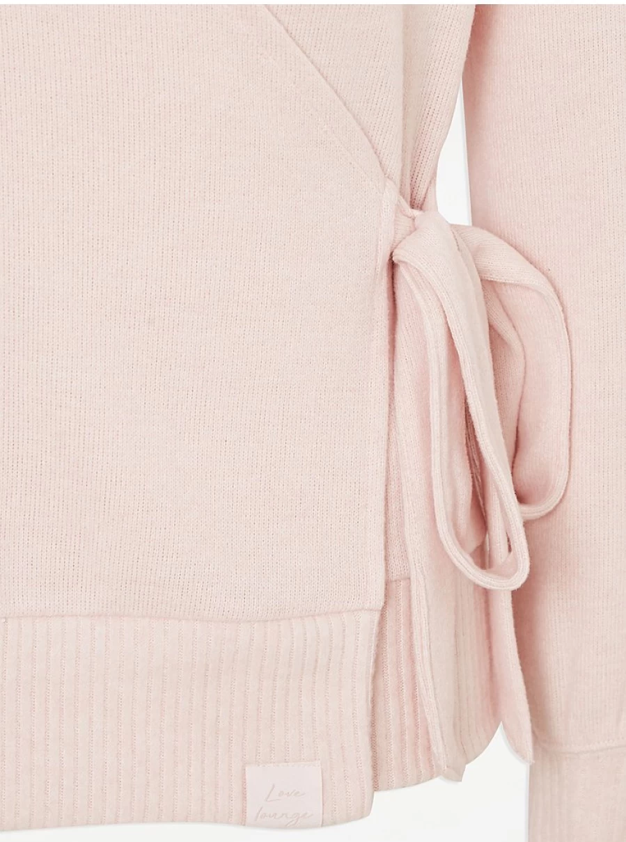 "George at Asda Pink Brushed Soft Touch Wrap Pyjama Top | Women's Comfortable Lingerie Sleepwear"