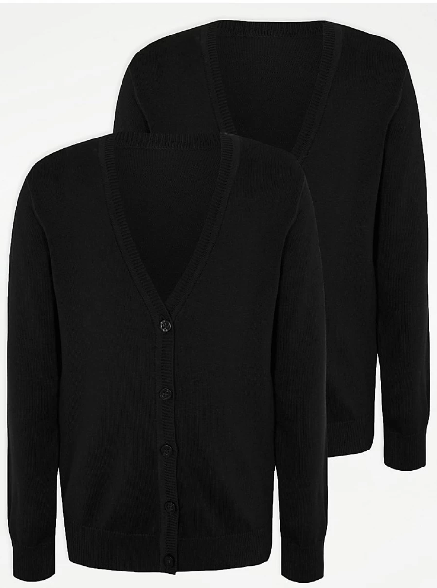 "George at Asda Girls' 2-Pack School Cardigans – Comfortable & Stylish Uniform Sweaters"