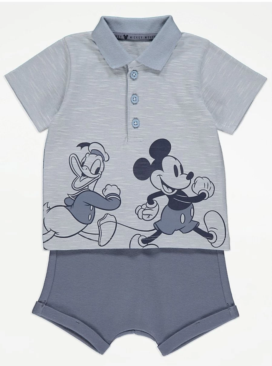 Disney Mickey Mouse Baby Boys' Polo Shirt & Shorts Set - George at Asda