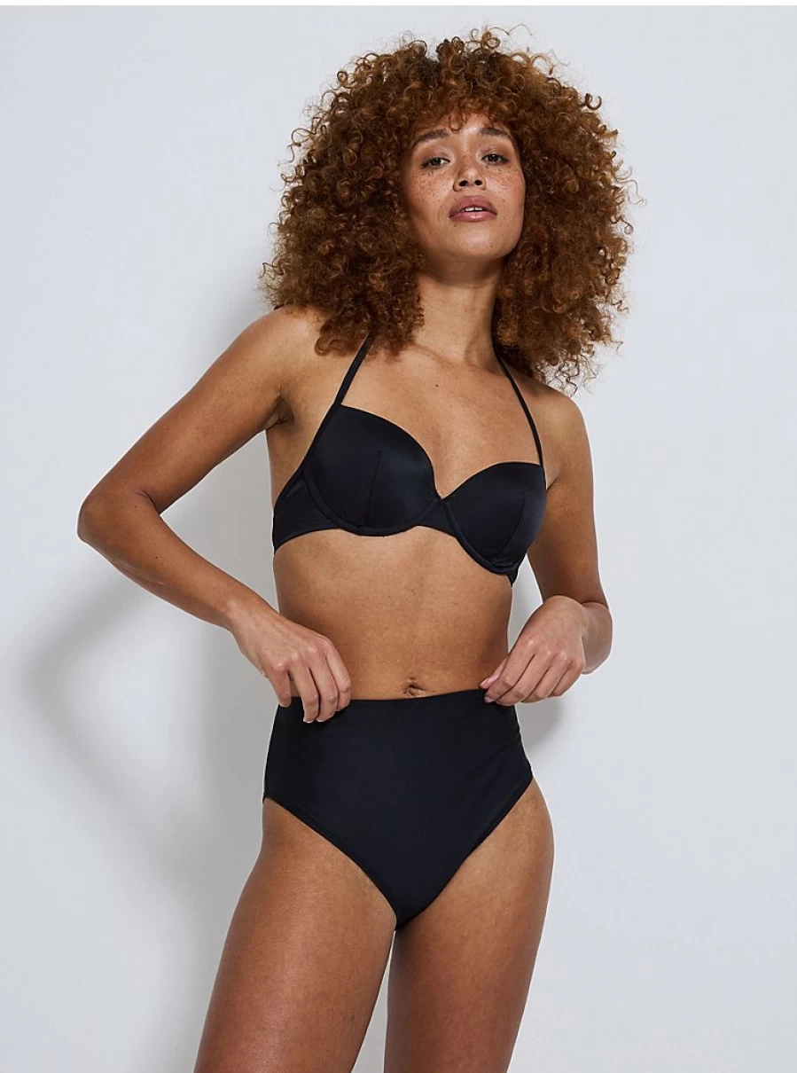 "George at Asda Women's Black Bikini Set - High Waisted Bottoms & Matching Top"