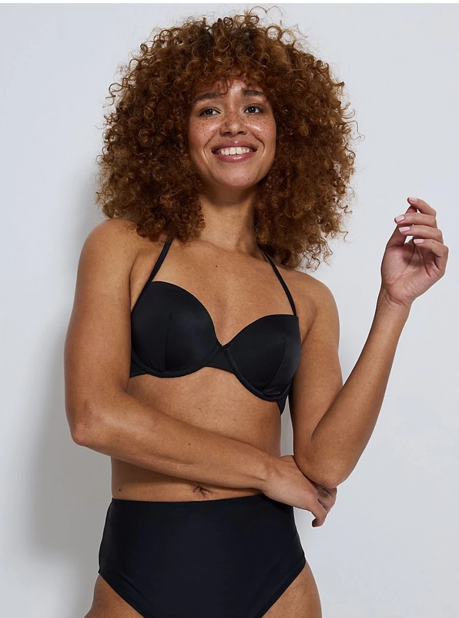 "George at Asda Women's Black Bikini Set - High Waisted Bottoms & Matching Top"