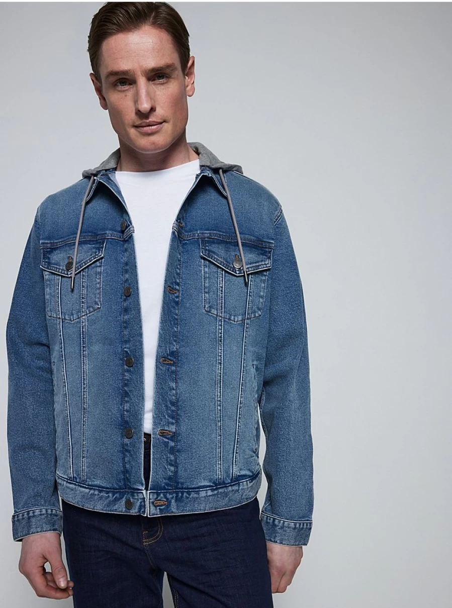 Men's Denim Jacket with Hood by George at Asda - Stylish Jersey Hooded Jacket Review