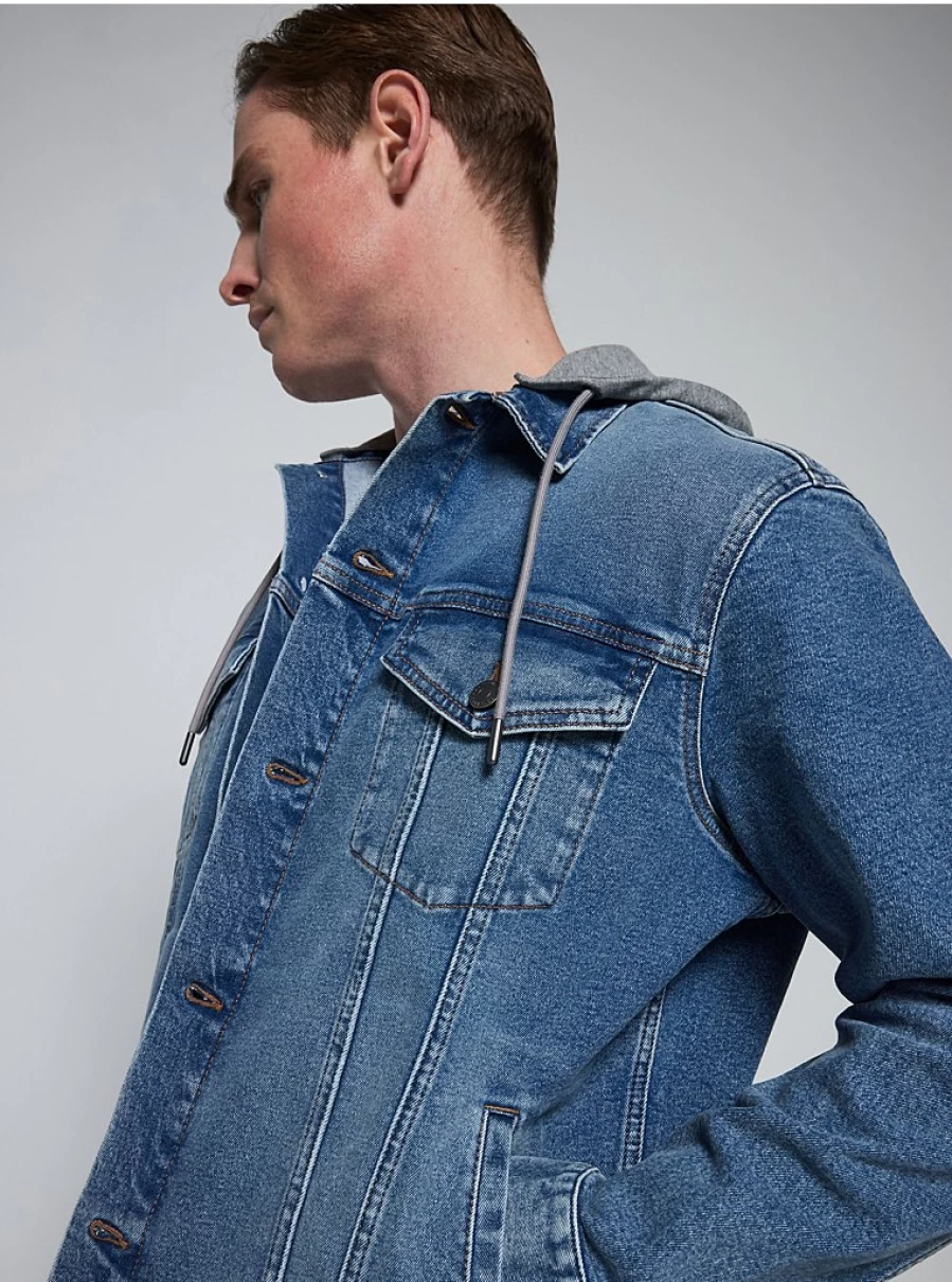 Men's Denim Jacket with Hood by George at Asda - Stylish Jersey Hooded Jacket Review