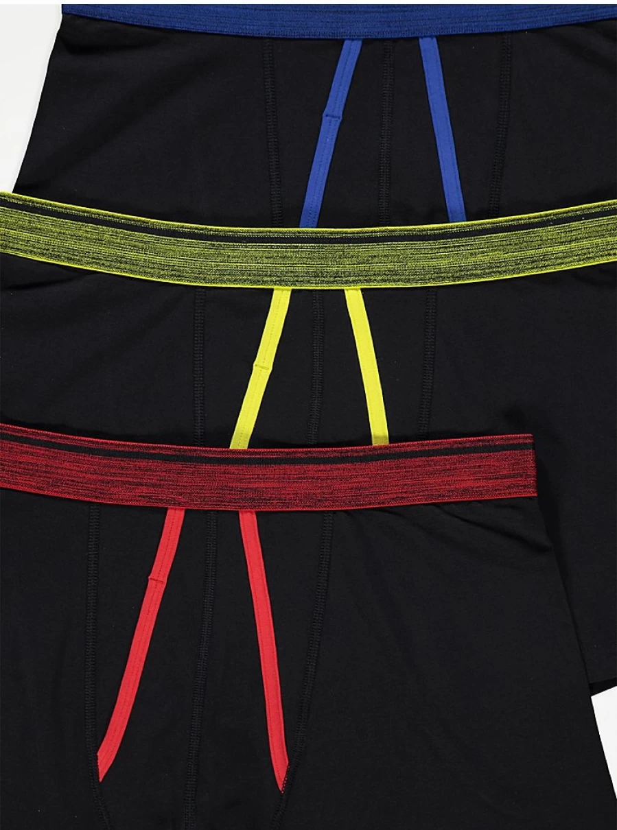 "George at Asda Men's Black A-Front Trunks 3-Pack - Comfort & Style"