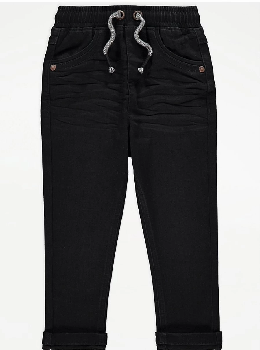"George at Asda Boys' Black Relaxed Fit Jeans – Comfortable Kids' Denim Pants Review"