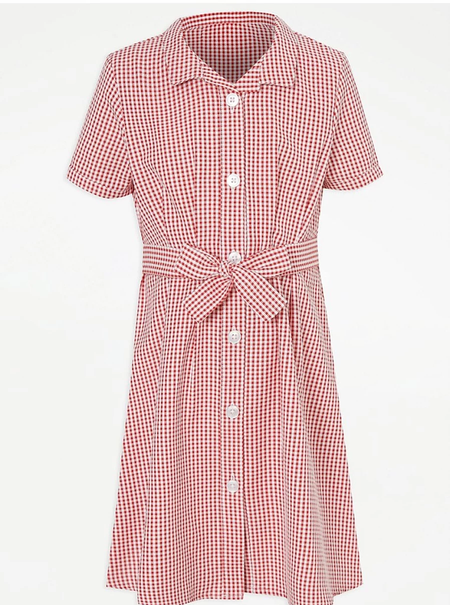 "George at Asda Girls Red Gingham Dress with Belt - Stylish School Uniform Review"