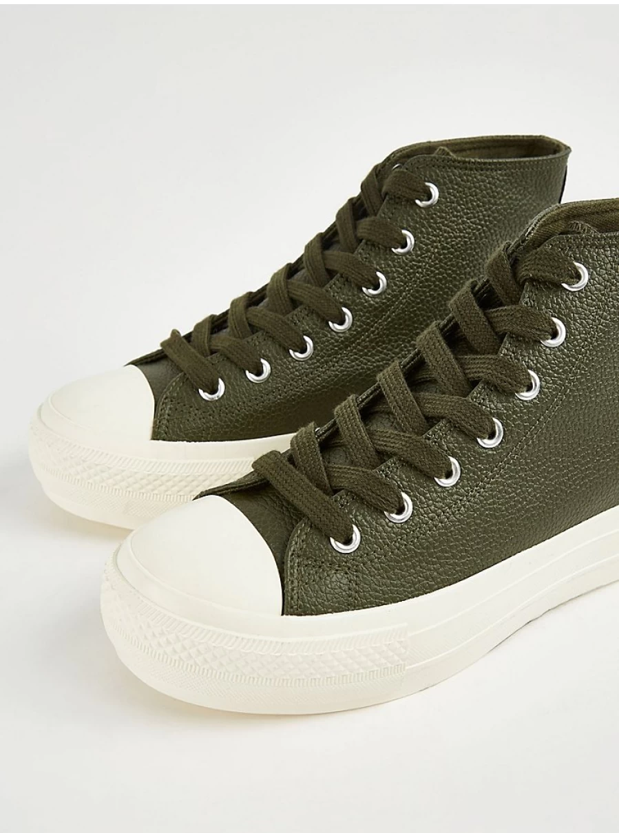 Women's Khaki Platform High-Top Sneakers | George at Asda | Comfort & Style
