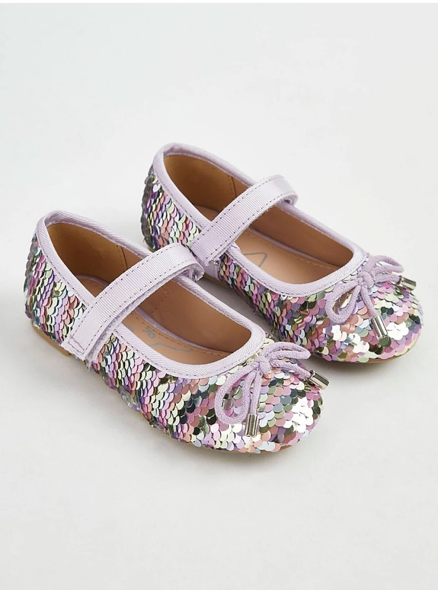 "George at Asda Kids Lilac Sequin Ballet Shoes – Comfortable & Stylish Dance Footwear"
