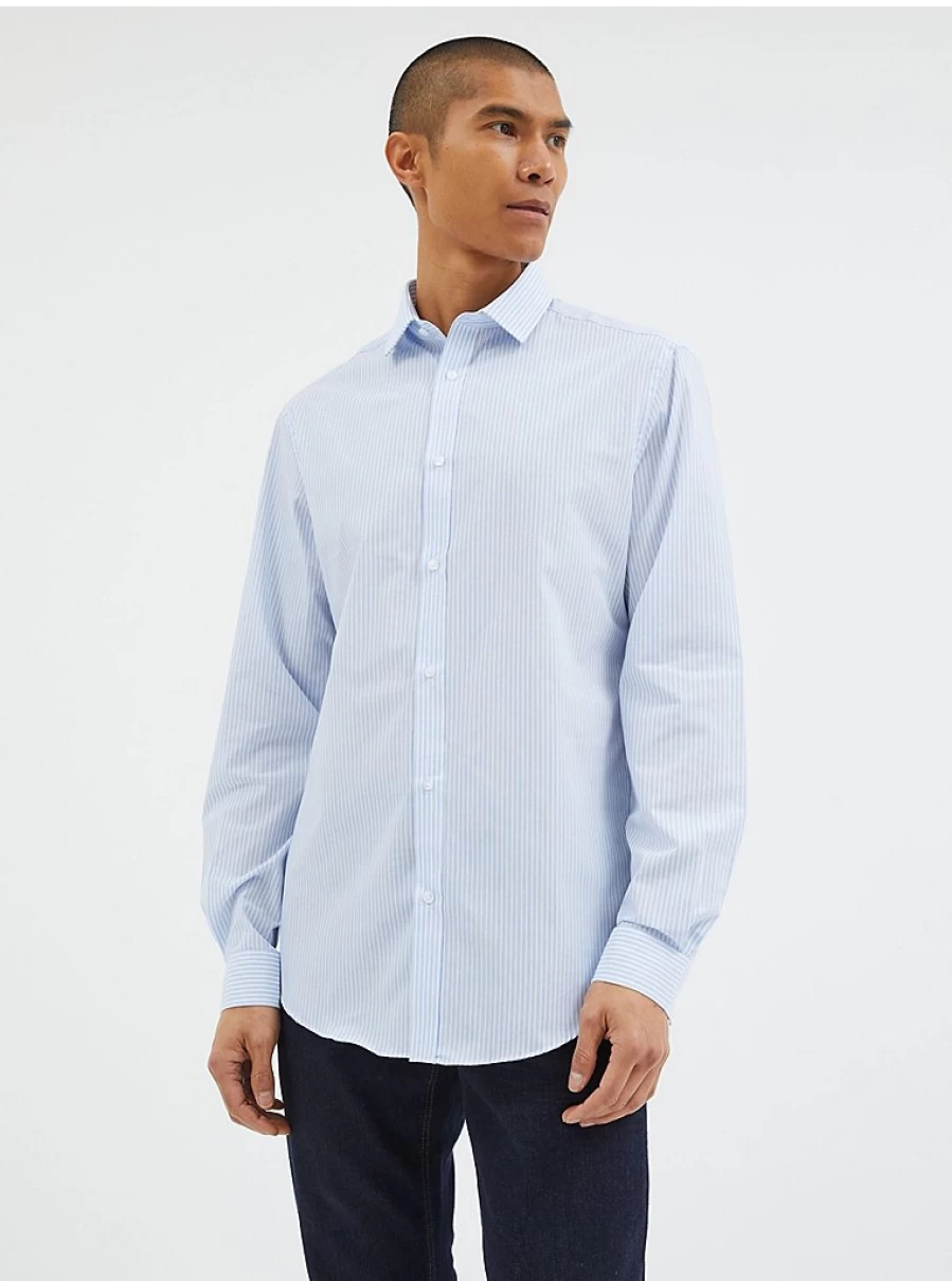 "George at Asda Men's Blue Long Sleeve Shirts 2 Pack – Comfort & Style"
