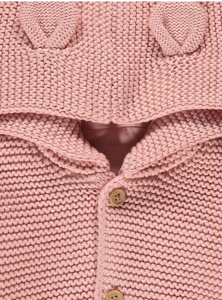"Baby Pink Knit Cardigan with 3D Ears & Hood - George at Asda Review"