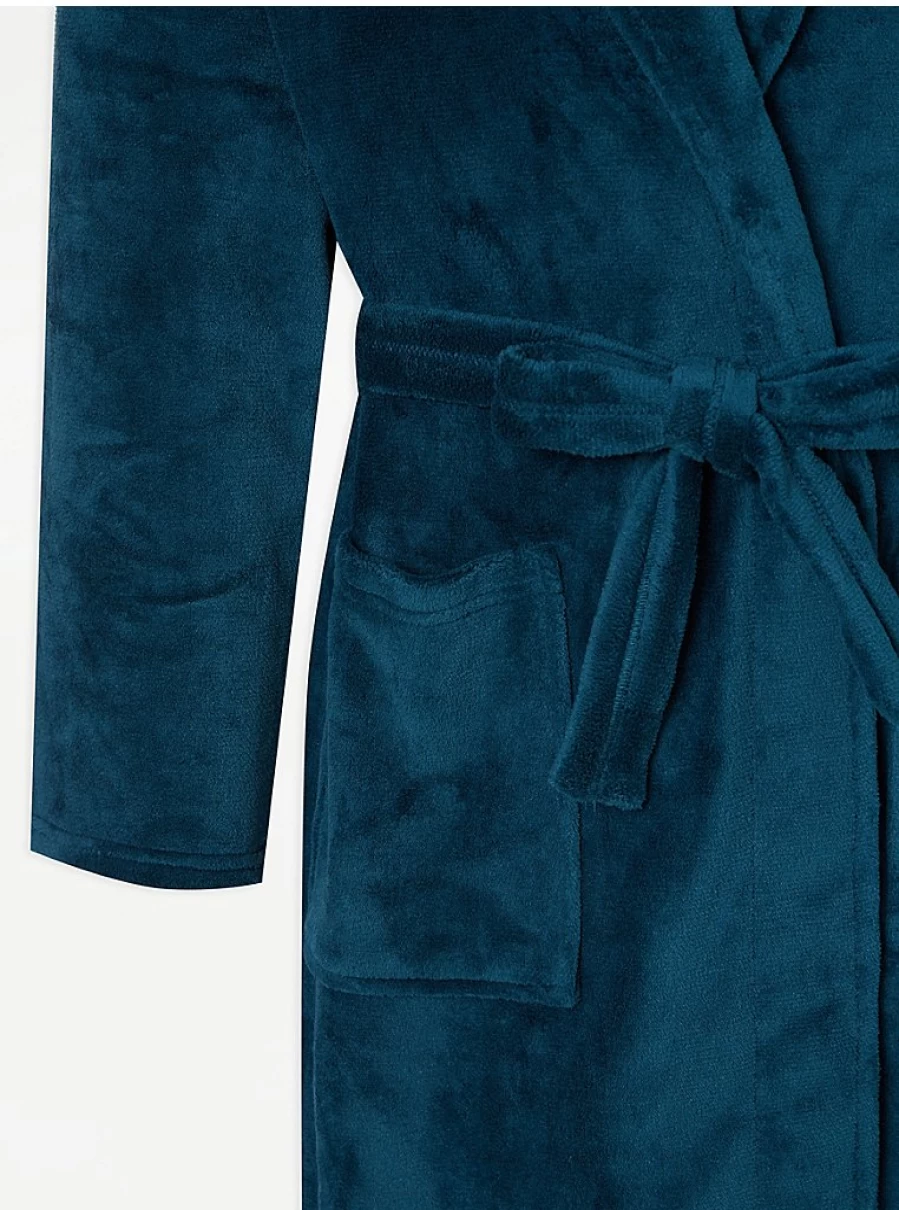 Men's Teal Fleece Dressing Gown by George at Asda – Warm & Comfortable Review