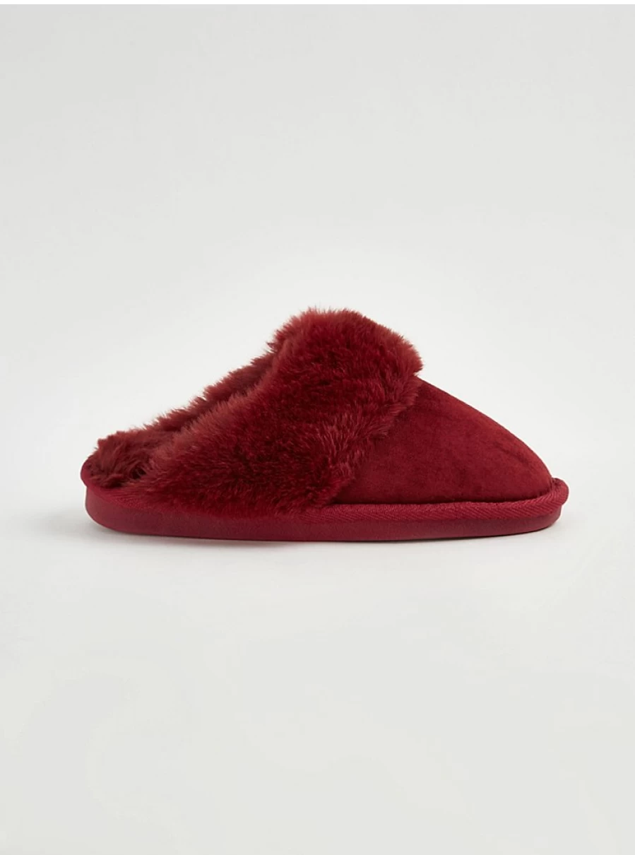 "George at Asda Burgundy Faux Fur Suedette Mule Slippers – Comfortable Women's House Shoes Review"