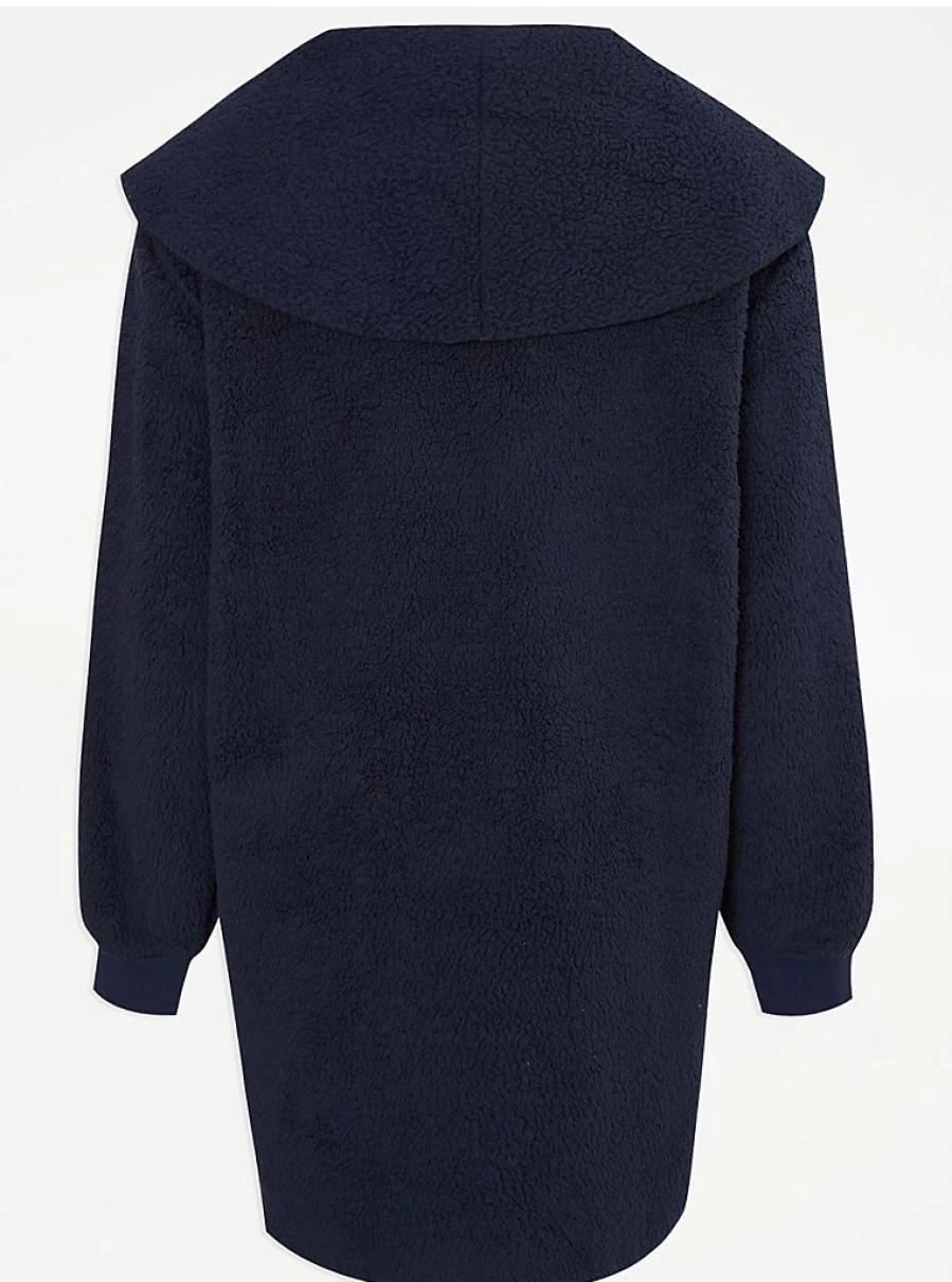 "George at Asda Navy Borg Fleece Pyjama Cardigan – Cozy Loungewear & Sleepwear Review"