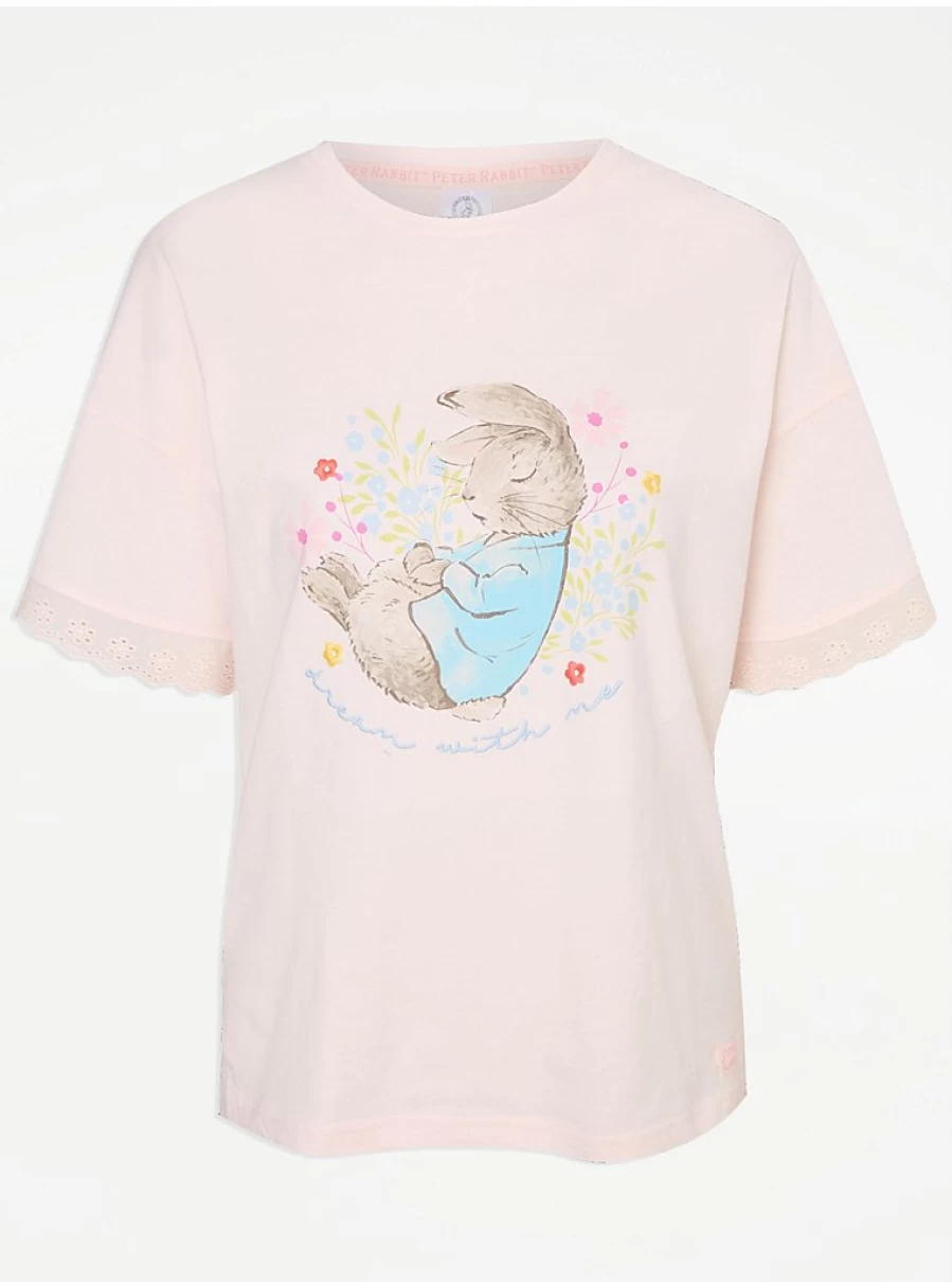 "George at Asda Peter Rabbit Pink Embroidered Cotton Pyjamas | Women's Sleepwear & Loungewear"