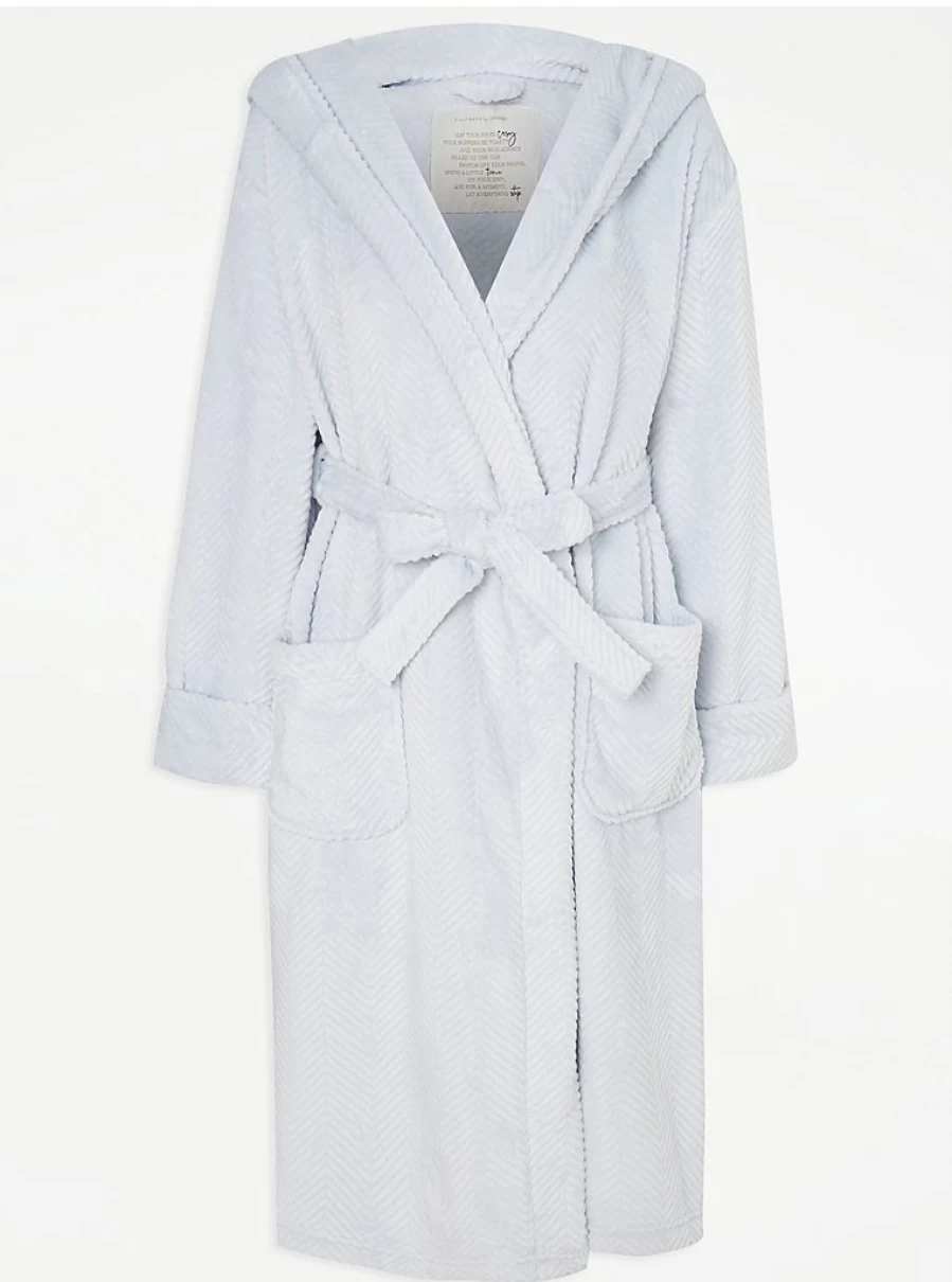 "George at Asda Blue Luxe Fleece Dressing Gown Review | Soft Women's Loungewear Robe"