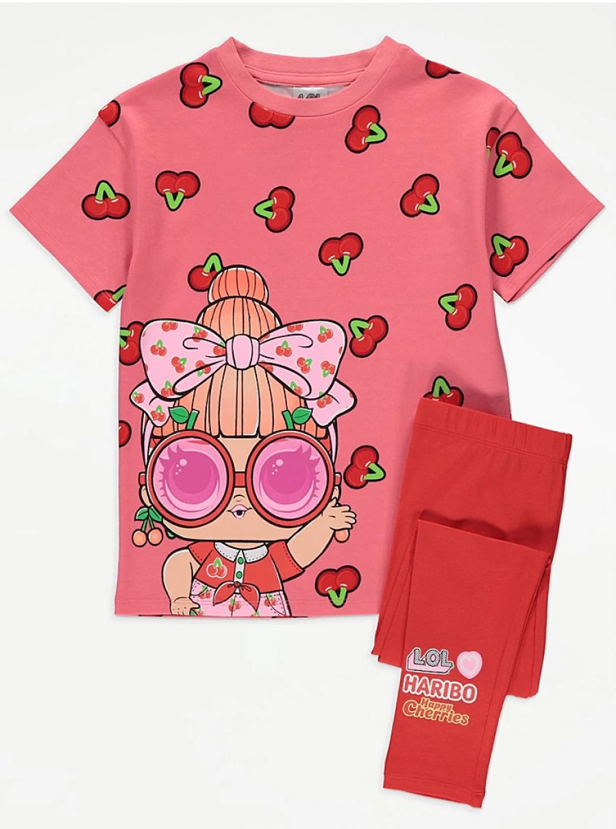"George at Asda Kids' L.O.L Surprise! & Haribo Cherry Print Short Sleeve Pyjamas – Comfortable & Fun Pajamas"