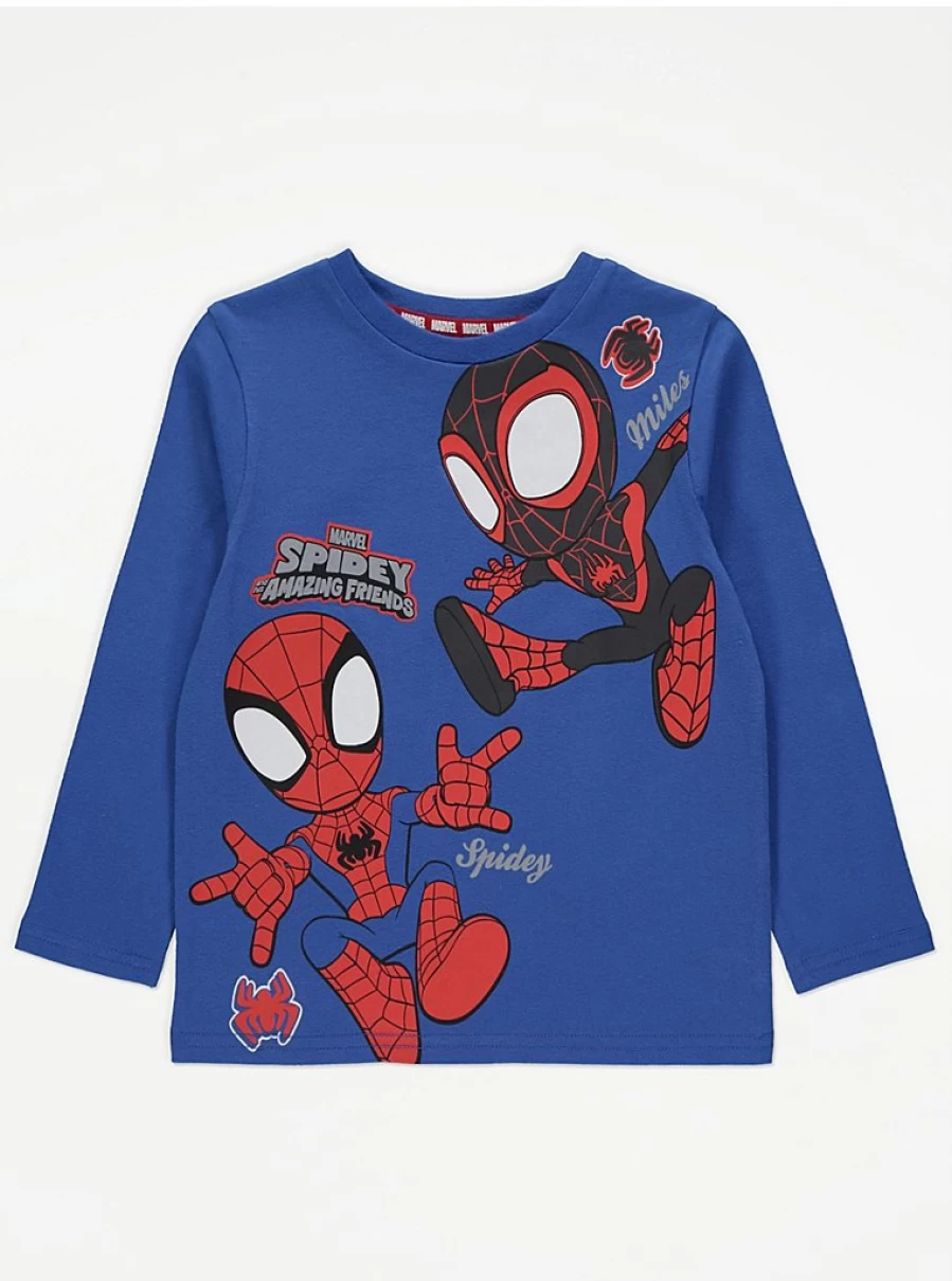 "Marvel Spidey and Friends Blue Long Sleeve T-Shirt for Boys | George at Asda"