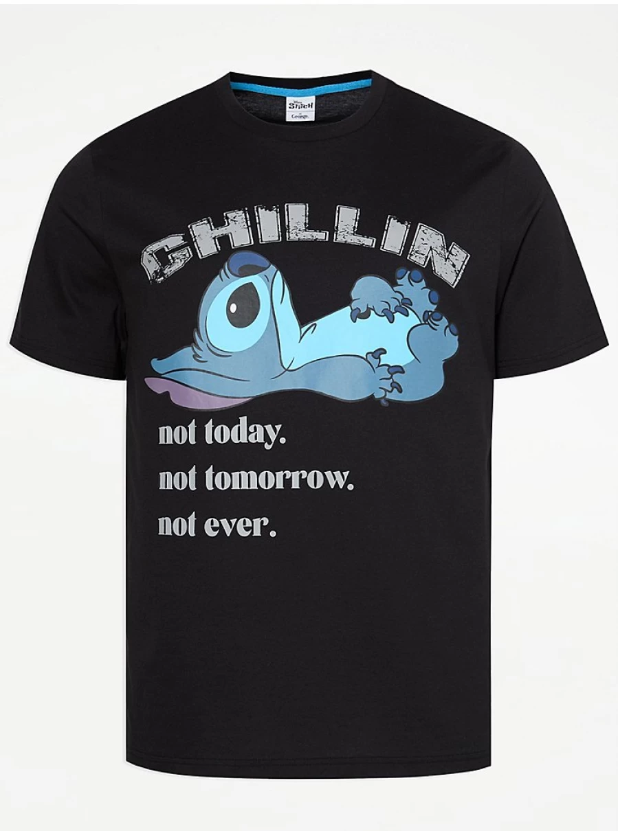 Men's Disney Lilo & Stitch Chillin' Graphic T-Shirt by George at Asda