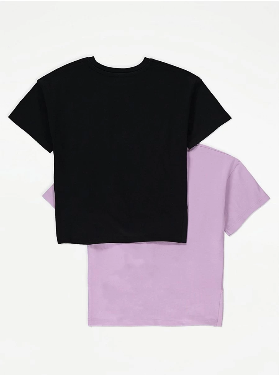 Girls' Heart Twist Front T-Shirts 2 Pack | George at Asda | Cute Kids Tops