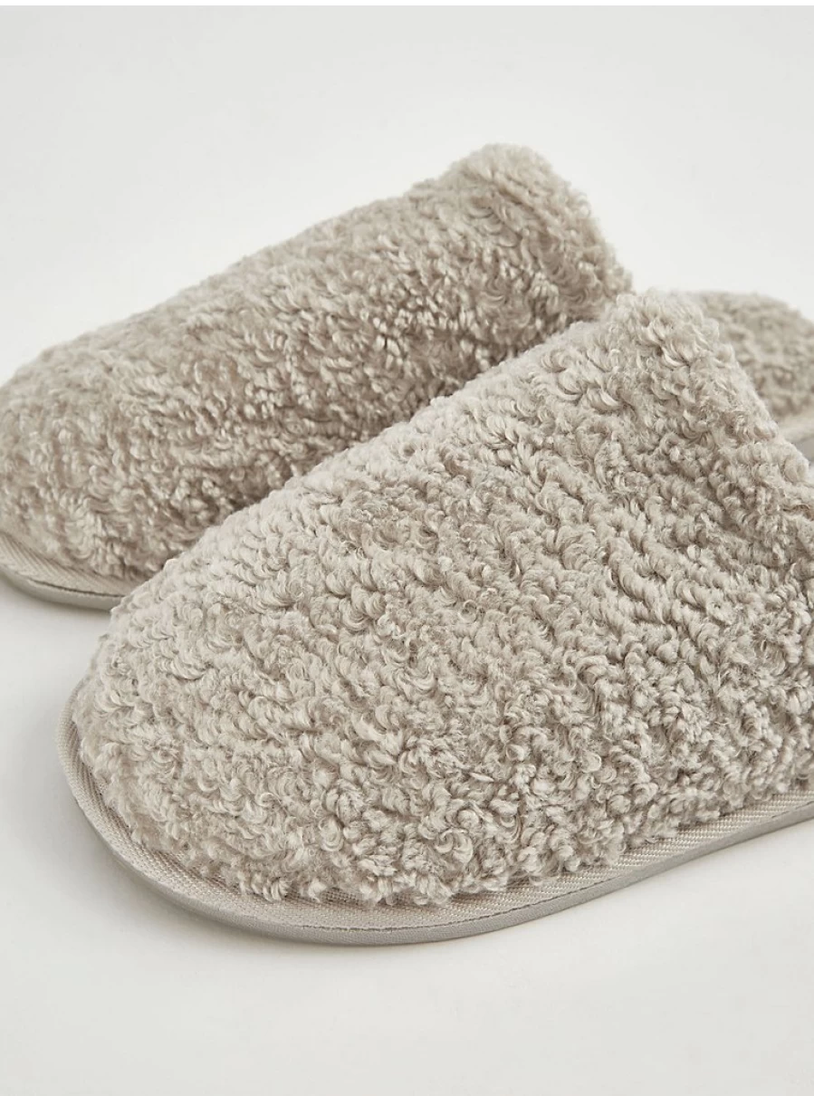 "George at Asda Grey Borg Mule Slippers Review: Comfort & Style for Home Wear"