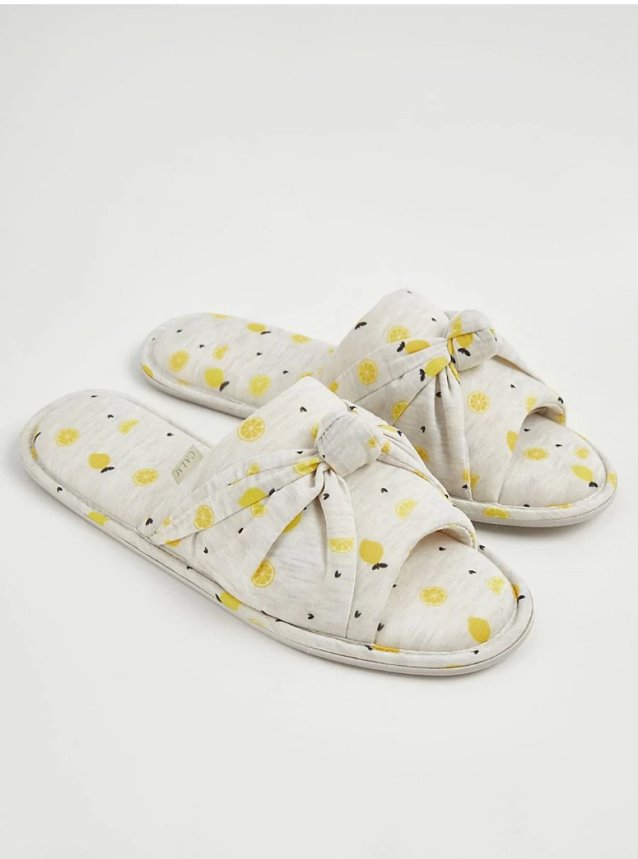 "George at Asda Grey Lemon Knotted Slider Slippers – Comfortable Home Footwear Reviews"