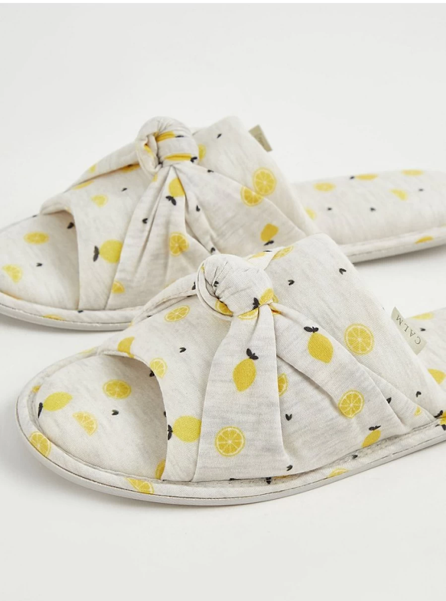 "George at Asda Grey Lemon Knotted Slider Slippers – Comfortable Home Footwear Reviews"