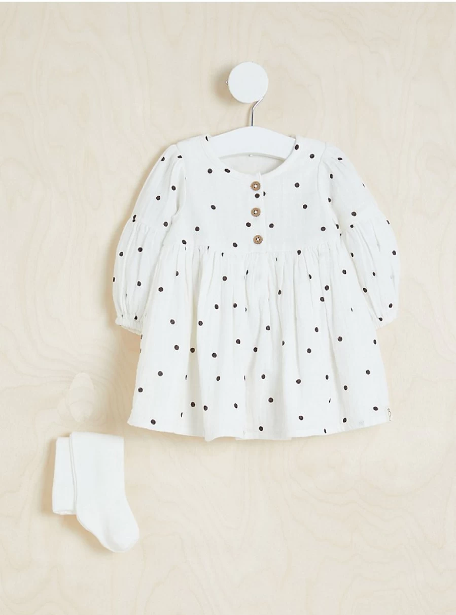 "George at Asda Baby Girls' White Spot Dress and Tights Outfit – Billie Faiers Collection Review"