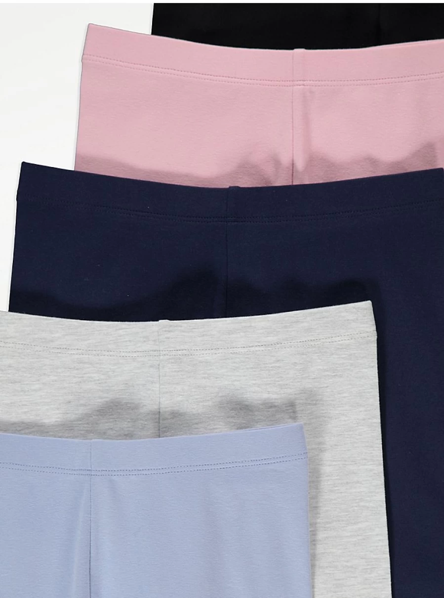 "Girls' Plain Cycling Shorts 5-Pack | George at Asda | Comfort & Quality"