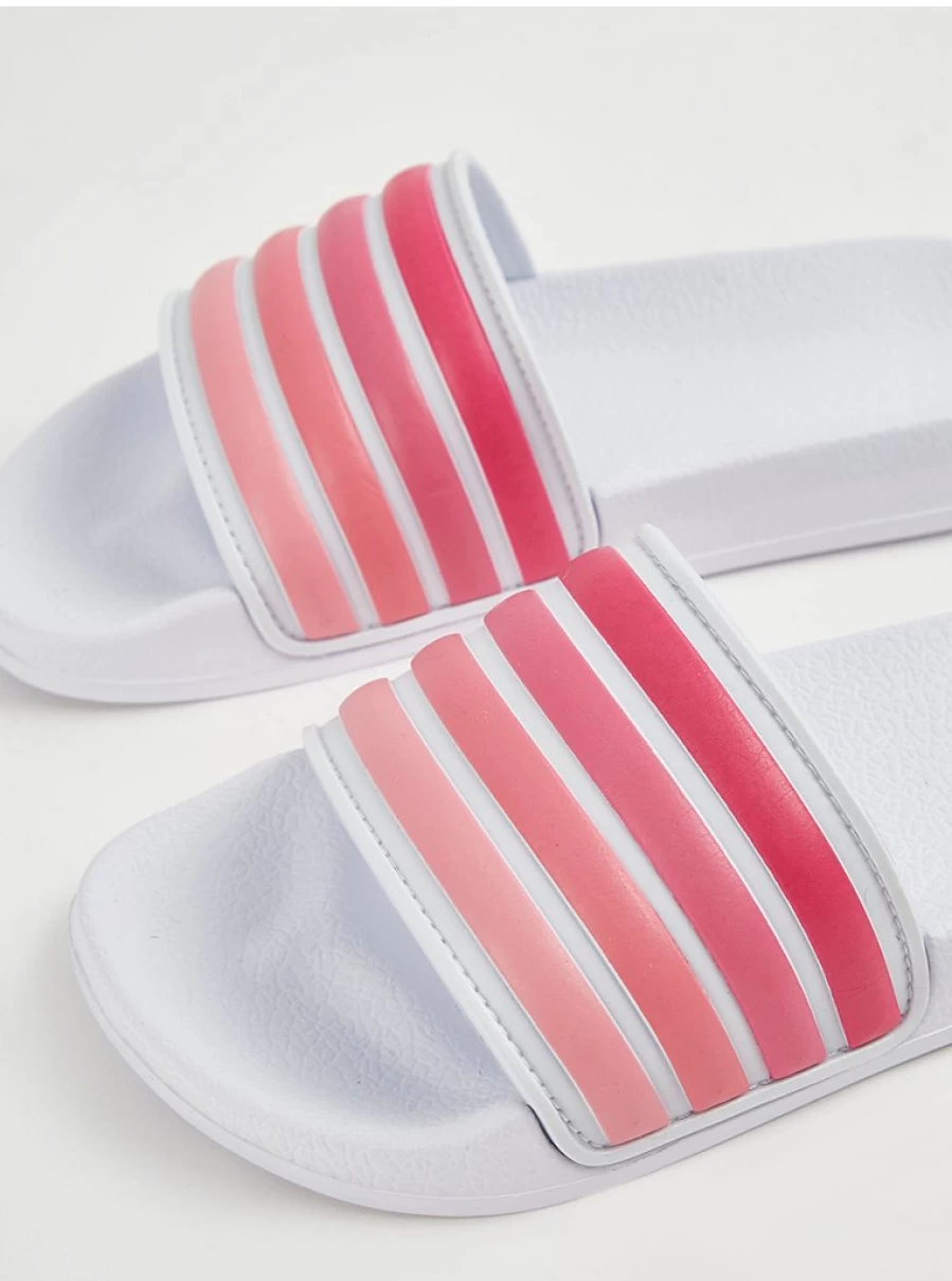 "George at Asda Pink Striped Sliders for Girls | Kids' Comfortable Sandals Reviews"