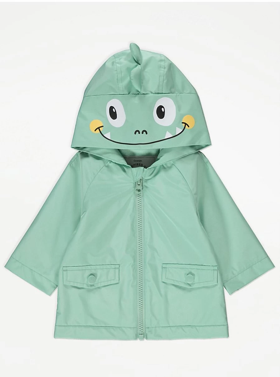 "George at Asda Boys' Green Dinosaur 3D Spike Hooded Mac Coat Review"
