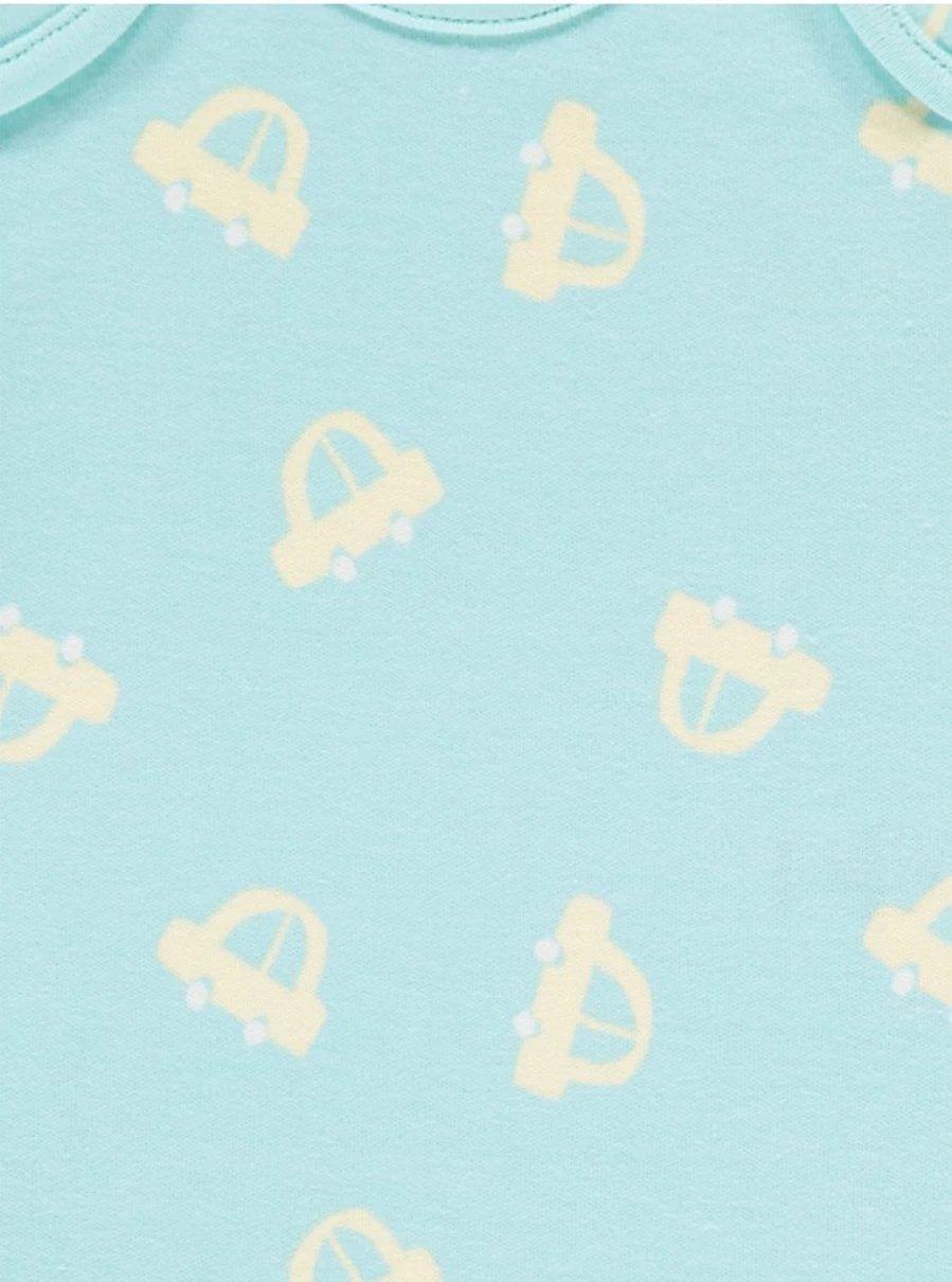 "George at Asda Baby Assorted Vehicle Print Short Sleeve Bodysuits 10-Pack"